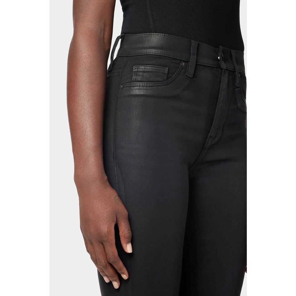 Hudson Barbara High Waist Boot Cut Black Noir Coated Jeans Size 27 US 4 - Picture 3 of 11